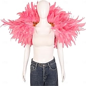 Χαμηλού Κόστους αξεσουάρ-Καθαρενικά 2026 Ρίο Καρναβάλι Σάμπα Αξεσουάρ Καρναβάλι Κόκκινο Και Κίτρινο Φτερό Στολή Σετ Μανίκι Ωμού  Καλύμματα Βραχίονα Για Μάρντι Γκρας Χορό Πάρτι Βραζιλία Φεστιβάλ Ενδυμασίας