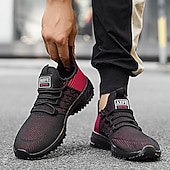 abordables Baskets Décontractées-Chaussures de course noires en mesh pour hommes – baskets athlétiques légères avec tige respirante, idéales pour la course, la salle de sport et les activités sportives.