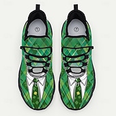  Baskets pour hommes pour la Saint-Patrick – motif trèfle vert et losanges amusant, légères, idéales pour les célébrations et les fêtes.
