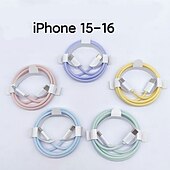 preiswerte Ladekabel-2er-Pack PD 60W USB C zu Typ C Farbige Kabel Schnelles Laden für Apple iPhone 15 16 Pro Huawei Xiaomi Samsung Typ C Gewebtes Kabel Zubehör
