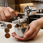 voordelige Keukengerei &amp; Gadgets-Robuuste handmatige zinken kruidenmolen en -vergruizer, draagbare kruidenmolen met handslinger voor thuis, in de keuken, op de camping en in restaurants. Ideaal voor specerijen, kruiden, koffie en