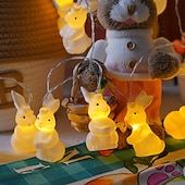 tanie Łańcuchy świetlne baterii-Wielkanocne lampki choinkowe zasilane bateryjnie, dekoracje LED, wiosenne lampki choinkowe do domu, do wewnątrz i na zewnątrz, do koszyka wielkanocnego, na imprezę, do sypialni, na sezon