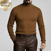 preiswerte Wollpullover für Herren-Hochwertiger Herren-Rollkragenpullover aus reiner Wolle und Kaschmir, klassischer Strickpullover, weich, warm und atmungsaktiv