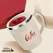 baratos Utensílios &amp; Aparelhos de Cozinha-Caneca de café em aço inoxidável 304 com tampa, 500ml (17oz), parede dupla isolada, livre de BPA e à prova de vazamentos, ideal para viagens e bebidas quentes. &amp;bebidas geladas, presente de Natal