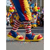 preiswerte Männer Schuhe-Männer Mardi Gras Echtes Leder Clownschuhe Bunte Übergroße Zehen Karnevalsstiefel Strapazierfähige Schnürschuhe für Paraden Festivals und Zirkusaufführungen
