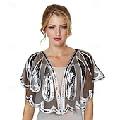 Χαμηλού Κόστους σάλι κάπας-Μπλέιζερ Γκατσμπυ 1920s Σατέν Κάλυμμα Γυναικείο Σαφράν Ράψιμο Σαφράς Με Παγιέτες Για Πάρτι Γάμου Καλεσμένη Άνοιξη Καλοκαίρι Φθινόπωρο ντύσου εντυπωσιακά