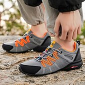 billiga Vardagssneakers-Herrskor i grå och orange, lätta löpar- och friluftsskor, perfekta för fitness, löpning och vardagskläder, bekväma och snygga skor