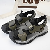 cheap Outdoor Sandals-Men's Navy Blue Sporty Sandals – Lightweight and Durable with Velcro and Adjustable Fit, Perfect for Outdoor Adventures