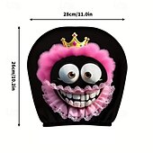 رخيصةأون أغطية الأثاث-2 قطعة من أغطية مسند رأس السيارة المطبوعة عليها قبعة عيد الميلاد المدهشة، ديكور السيارة، بدون حشو، سهلة التركيب والغسل، مناسبة للسفر لمسافات طويلة لتخفيف التعب، ديكور سيارة مضحك مثالي