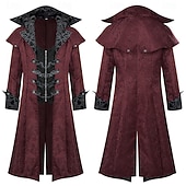 economico Capispalla-Retrò Vintage Rococò Medievale Cappotto Smoking Frac Lunghe Costume Per uomo Reale Halloween Carnevale Feste LARP Fiera Rinascimentale Adulti Cappotto