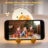 Недорогие Детские ночные огни-Мягкий силиконовый светильник-утка с цветком-уткой, зарядка через USB, ночник с таймером для спальни, изголовье кровати, атмосферный светильник, подставка для телефона, подарок на Рождество, Новый