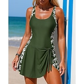 baratos Rash Guards de Uma Peça-Mulheres One Pieces Vestido de banho com estampa animal Retalhos Elástico Sem Manga Roupa de Banho Surfe Snorkeling Natação Verão