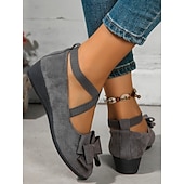 tanie Buty na płaskim obcasie damskie-Damskie Codzienny Niski obcas Okrągły palec u nogi Codzienny Sztuczny zamsz Mokasyny Migdałowy Czarny Niebieski