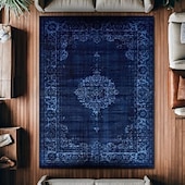 billiga Områdesmattor-Vintage persisk matta, fläckbeständig och lätt att rengöra, etnisk soffpläd, halkfri sängmatta i sovrummet, slitstark och elegant golvdekor i vardagsrummet