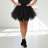 economico Fondi-Costume di fantasia Gonna in tulle Gonna tutù Anni 1950 Anni '80 Stratificato Gonfio Adulti Per donna Halloween Carnevale Feste Performance Danza Balletto Vestirsi