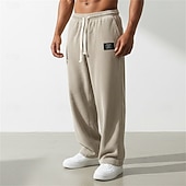 preiswerte Gerade Bein-Herren Jogginghose Hose Cordhose Freizeithose Kordelzug Elastischer Bund Gerader Schnitt Einfach Komfort Volle Länge Täglich Sport im Freien Ferien Urlaub Mode Blau Schwarz Mikroelastisch