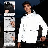 cheap Men's Jackets &amp; Gilets-WOSAWE motorcycle reflective belt hat jacket motorcycle hiking night riding night running workwear charging jacket windproof and splash proof jacket BD264