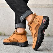 tanie Buty trekingowe-Męskie buty trekkingowe na co dzień – wytrzymałe, sznurowane, wygodne i oddychające, idealne na przygody na świeżym powietrzu, wędrówki i do noszenia na co dzień