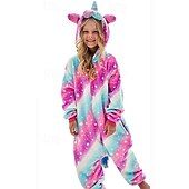economico Costume da Animale-Pigiama Kigurumi Costume di fantasia Costume tutina Fantasia animale Unicorno Cartone animato Caldo Costume Divertente Comodo Bambini Unisex Ragazzi e Ragazze Natale Halloween Carnevale Feste