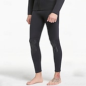  Pantaloni da sub in neoprene da 1,5 mm da uomo, pantaloni da muta, pantaloni da bagno elasticizzati, maniche lunghe, per surf, snorkeling, immersioni, tinta unita, invernali