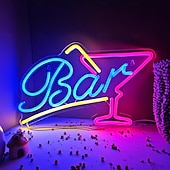 voordelige Decoratieve lichten-bar papegaai kokosboom cocktail led neon lichtreclame dimbaar usb voeding voor wanddecoratie hawaï zwembad tiki bar feest binnen slaapkamer woonkamer eetkamer mancave decoratie cadeau