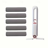 billige Vaskemidler-6-delers selvvridende mini-moppsett - lett å klemme høyabsorberende rask rengjøring egnet for stue, soverom og møbler vindustørking moderne kompakt design