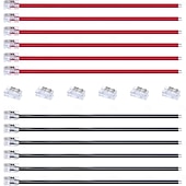 economico Accessori LED-6 connettori per strisce LED per strisce LED SMD da 15 mm, 20 mm, 25 mm e 30 mm di larghezza, connettori trasparenti senza saldatura a 2 pin per strisce LED SMD a doppia fila, tripla fila, 2835 e