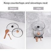 olcso Konyhai tárolás-konyhai edényfedő tárolóállvány, edényfedő vágódeszka tartó kivehető csepptálcával, helytakarékos konyhai edényfedő szervező állvány pultra