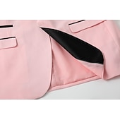  رجالي بليزر + بنطلون رسمي سترة الدعاوى عمل حفلة كوكتيل حفلة الزفاف 2 قطعتين موضة كاجوال الربيع الخريف بوليستر ألوان متناوبة جيب Buttons مريح صدر فردي سترة رياضية رمادي داكن أسود أبيض أحمر غامق