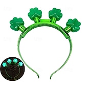 economico Luci decorative-fascia per capelli con luci per il giorno di San Patrizio, cappelli con trifoglio, decorazioni per il giorno di San Patrizio