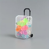 Недорогие Пасха-20 светящихся в темноте пасхальных фигурок кроликов с мини-чемоданом, миниатюрные светящиеся кролики для наполнения пасхальных яиц, корзинок, украшения стола, сказочного сада, коллекционные