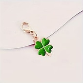  12PCS St. Patrick's Day Green Shamrock Alloy Keychains with Lobster Clasp, Essential Party Favors for Graduation, Wedding, and Holiday Decorations