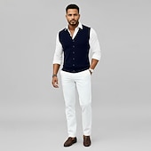 お買い得  メンズウールセーター-メンズ プレミアム ピュアウール カシミア カーディガン セーター Vネック クラシックニット ボタン 無地 ソフト 暖かい 通気性