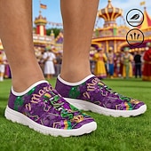 economico Scarpe da uomo-Scarpe casual slip-on con stampa di maschera per Mardi Gras da uomo - calzature festive leggere e traspiranti per sfilate di carnevale celebrazioni di strada feste a tema e uscite festive