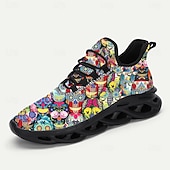 preiswerte Männer Schuhe-Herren Mardi Gras Bunte Totenkopf Sneaker – Künstlerisches Totenkopf-Design mit lebendigen Farben Ideal für Karneval Tanzpartys und festliche Feiern
