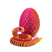 cheap Easter-Easter Eggs, Snake Egg with 3D Printed Snake, Year of The Snake 2025, 3D Printed Snake, Executive Desk Toys, Articulated Snake, Fidget Toys Gifts for Easter Adults