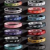 halpa Lahjat-15 kpl wwjd kristillinen rannekorusetti, sopii miehille ja naisille, säädettävät rannekorut irtotavarana, täydellinen lahjaksi - Jeesus tekee rannekorut