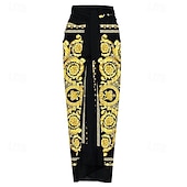 رخيصةأون مايوه قطعة واحدة-الملابس السباحة النسائية بدلة قطعة واحدة بوهيمية نمط النمر تنورة تحكم في البطن خصر عالي نحيف خلفي للعيد على الشاطئ مزخرفة برسومات زهرية بياقة هالتر بدون أكمام