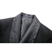 abordables Costumes de fête-Pour des hommes Smoking Costumes de fête Bal de promo mariage d'hiver Noir Blanche Printemps, Automne, Hiver, Été Costume / Tailleur Col châle Mode Fête Couleur Unie Coupe Slim 2 pièces Croisé 2