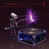 Недорогие Декоративные огни-музыка твердотельная катушка искусственная молния дуга плазменный громкоговоритель эксперимент наука режим рабочего стола