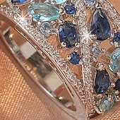 cheap Rings-1PC Ring For Women's Cubic Zirconia Clear Daily Prom Gift Zircon Copper Geometrical