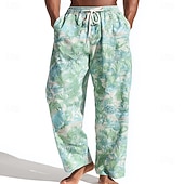 Χαμηλού Κόστους Ανδρικό εμπριμέ casual παντελόνι-Ανδρικά Φοινικόπτερος Δέντρο καρύδας Τροπικά φυτά Παντελόνια Casual παντελόνι Φαρδύ παντελόνι Μεσαία Μέση Χαβανέζα ΕΞΩΤΕΡΙΚΟΥ ΧΩΡΟΥ Διακοπές Ρούχα παραλίας