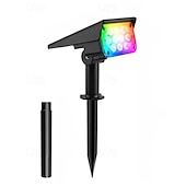 cheap Landscape Lights-Solar Color Changing Spot Lights Outdoor, Waterproof Solar Lights, Multicolor RGB Landscape Spotlight for Garden Yard Driveway Lawn Patio Pathway Christmas Decorations