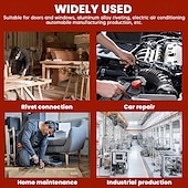 abordables Abrazaderas y alicates-Adaptador de pistola remachadora eléctrica de grado profesional, accesorio de remaches para taladro eléctrico inalámbrico con 4 cabezales de remache de 2,4 mm, 3,2 mm y 4,0 mm, herramienta de