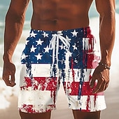  Per uomo Bandiera Americana 4 luglio, 250° anniversario degli Stati Uniti 250° anniversario Costumi da bagno Pantaloncini da mare Pantaloncini da Surf Misura del girovita medio Hawaiano Ferie Tasche