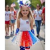 voordelige Bodems-250e jubileum VS Schijf Jaren '80 Onderrok Tutu Onder rok met accessoires Kostuum Dames Carnaval 2026 Carnavalskostuum Halloween Carnaval Maskerade Independence Day 4 juli Kinderen Rok Kousen Meer