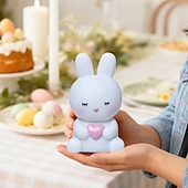 abordables 123496-veilleuse lapin de Pâques mignonne, lampe lapin lumineuse à piles, décoration pour la chambre, la table de chevet ou le salon pendant les fêtes