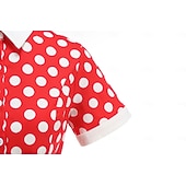 preiswerte Kleider-1950er Retro Vintage Rockabilly Knielang Swing-Kleid Ausgestelltes Kleid Kurze Ärmel Tupfen Tailliert und ausgestellt Kostüm Mädchen Karneval Valentinstag Lässig Heimkehr Retro-Mottoparty Kinder Kleid