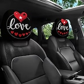 cheap Slipcovers-2pcs Cute Flower Love Heart Print Headrest Covers, Valentine's Day Heart-Eyed Girl Car Headrest Protector, Interior Decor, No Filling, Easy to Install and Wash, Suitable for Long-Distance Travel Naps
