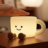 Χαμηλού Κόστους Νυχτερινά Φώτα Νηπιαγωγείου-Νυχτερινό φως για παιδιά, νυχτερινό φως usb για φλιτζάνι καφέ 7 χρωμάτων, νυχτερινό φωτιστικό σιλικόνης με δυνατότητα ρύθμισης έντασης 3 επιπέδων, φωτιστικό παιδικού δωματίου με χρονοδιακόπτη, επαναφορτιζόμενο νυχτερινό φωτιστικό για διακόσμηση, δώρο για